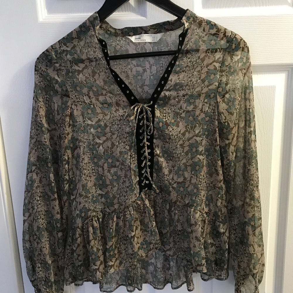 Zara Floral Blouse- Size S